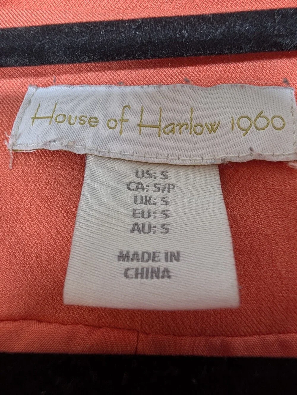 House of Harlow 1960 Coral Double Breasted Cropped Blazer Pearl Buttons S - Picture 3 of 7